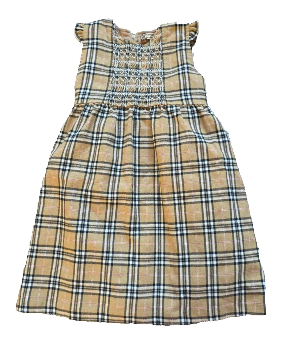 Kinloch Anderson Tartan Plaid Dress Girls 110 Smocked Lined Classic Scotland